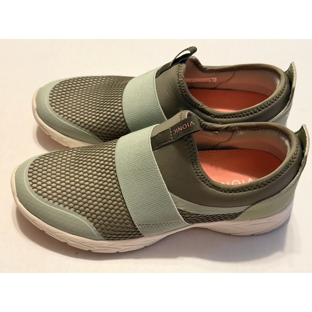Vionic Camrie Women's 7.5 Sage Mesh Slip On Walking Sneakers Orthotic Comfort